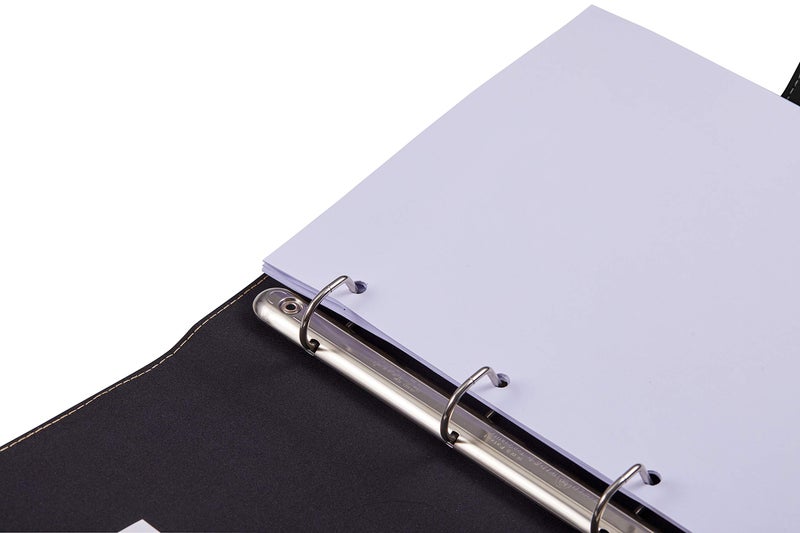 It's Academic Mini Executive Leather Portfolio Folder  1"" Ring Binder and 250-Sheet Capacity  Note Pads  and 5.5"""" x 8.5"" Documents  2 Pen Loops  Black Faux Leather (98294) - Image 5